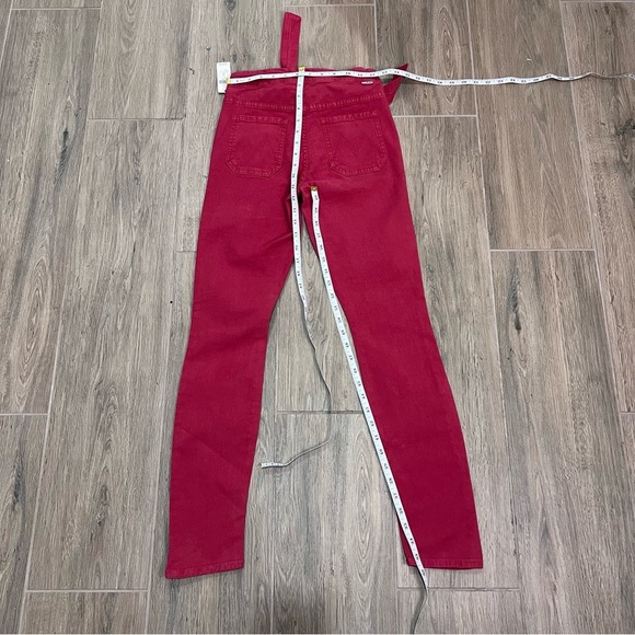 Mother Jeans The Tie Patch Looker Red Skinny Slim Fruit Punch Pants Holiday - Picture 8 of 16